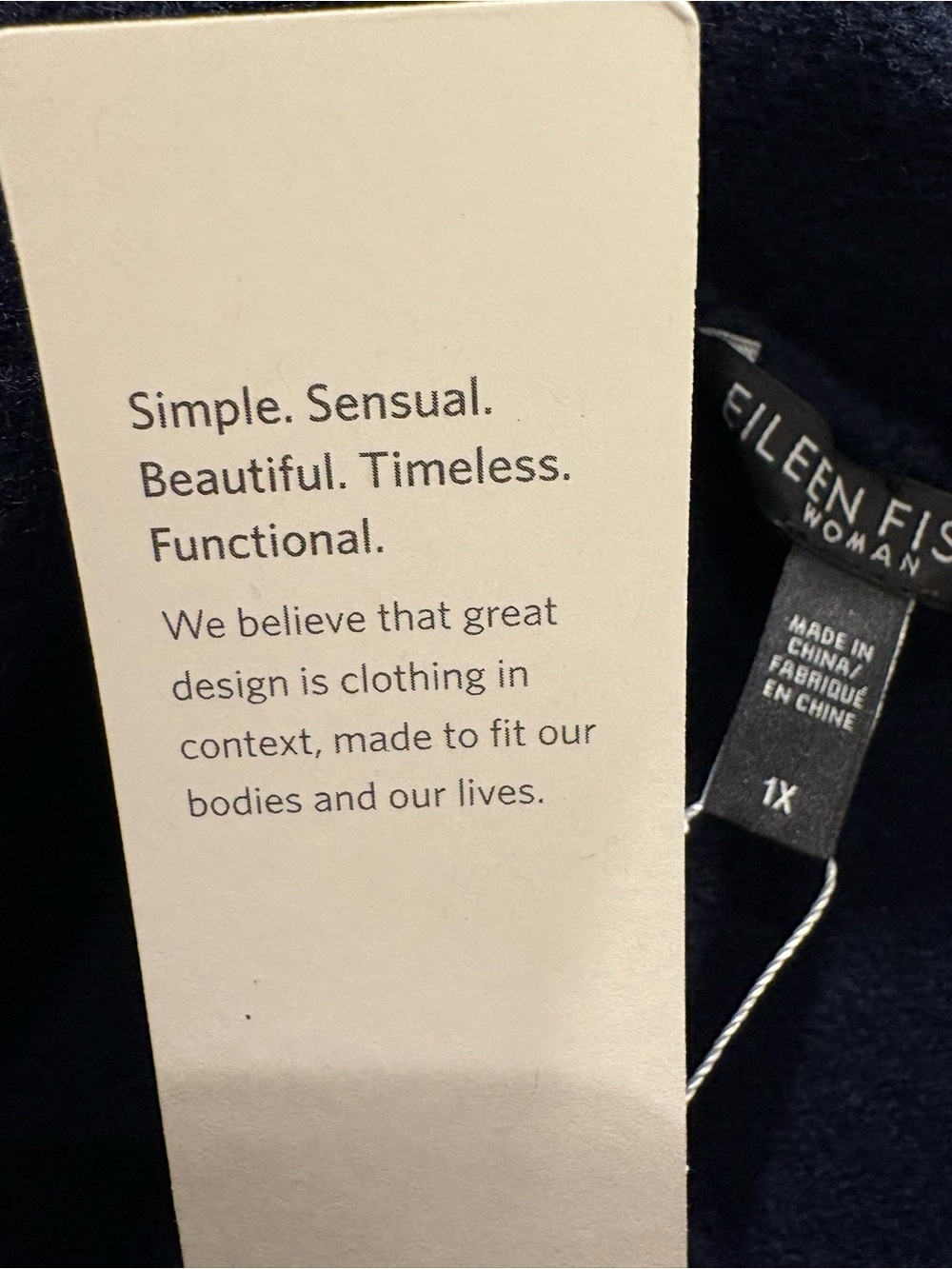 NWT Eileen Fisher Navy / Black Cashmere Fine-Gauge Sweater - Picture 4 of 8